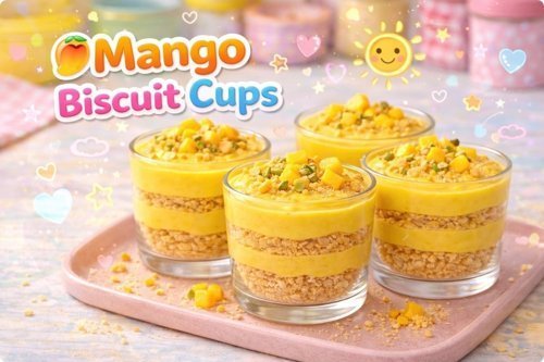 Mango Biscuit Cups