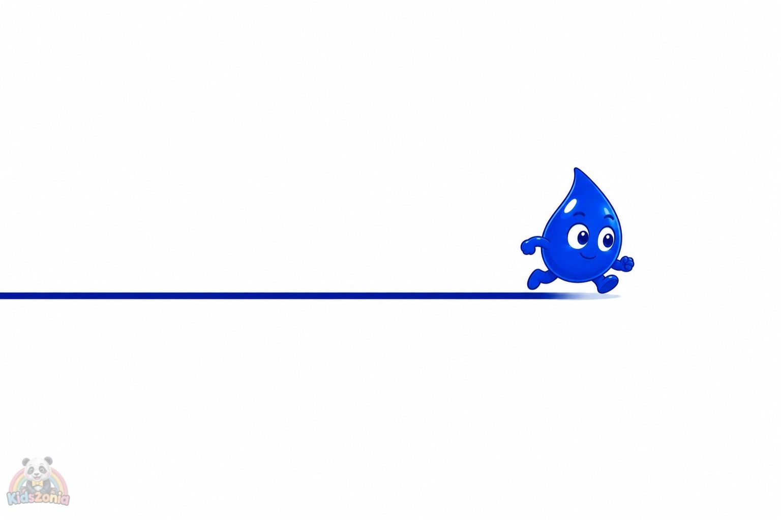 Inkley the blue ink drop turning a jagged zigzag mistake into a creative treehouse design, showing resilience, imagination, and creativity.
