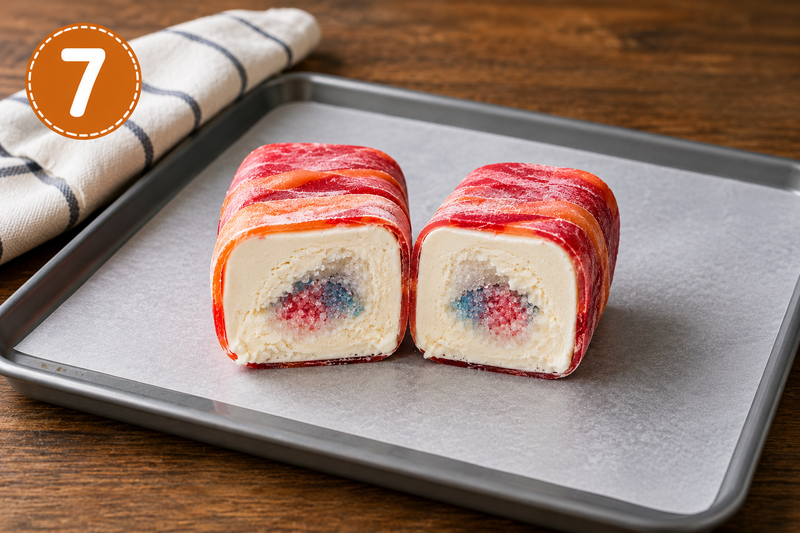fruit roll up ice cream sandwiches, fruit roll up ice cream, ice cream sandwich recipe, frozen dessert for kids, sour center ice cream, viral dessert recipe, easy kids dessert, fruit roll up dessert